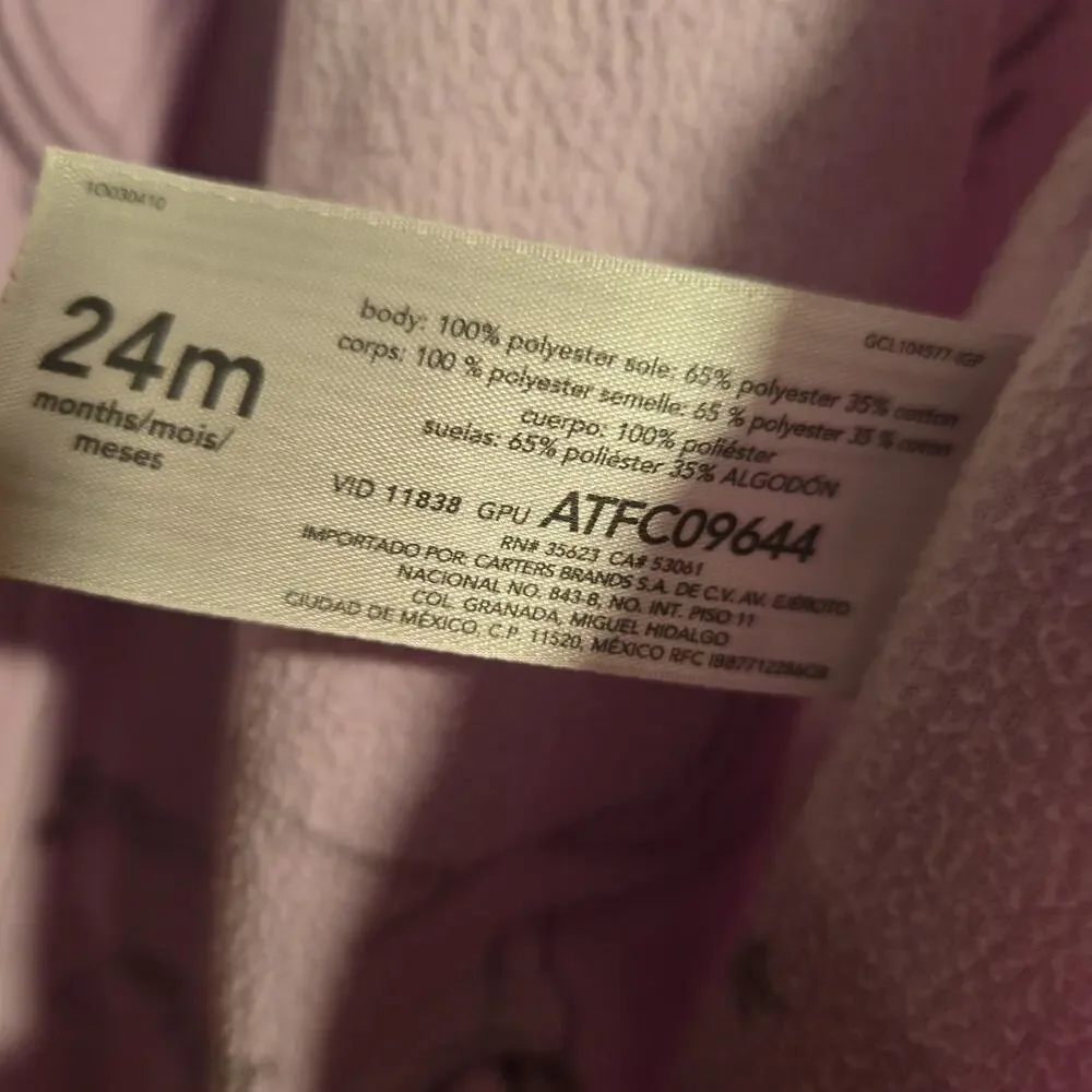 Carters Bundle Unicorn/Polar Bear/Apple Fleece‎ Footed Pj's 24m